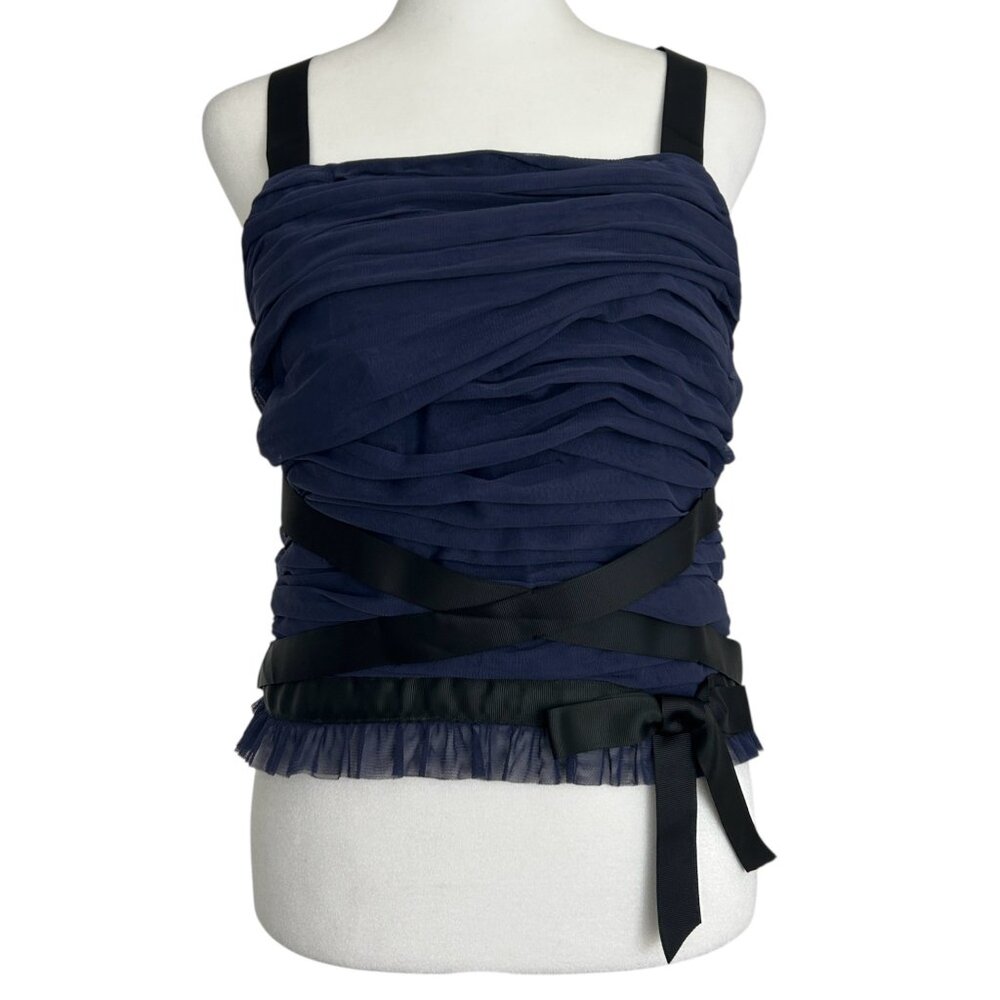 Anthropologie Shirred Tulle Ribbon Tank Top NWT (M)